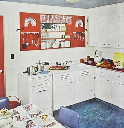 ヴィンテージイラスト素材アメリカのキッチン