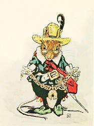アンティークイラスト素材ネズミ騎士